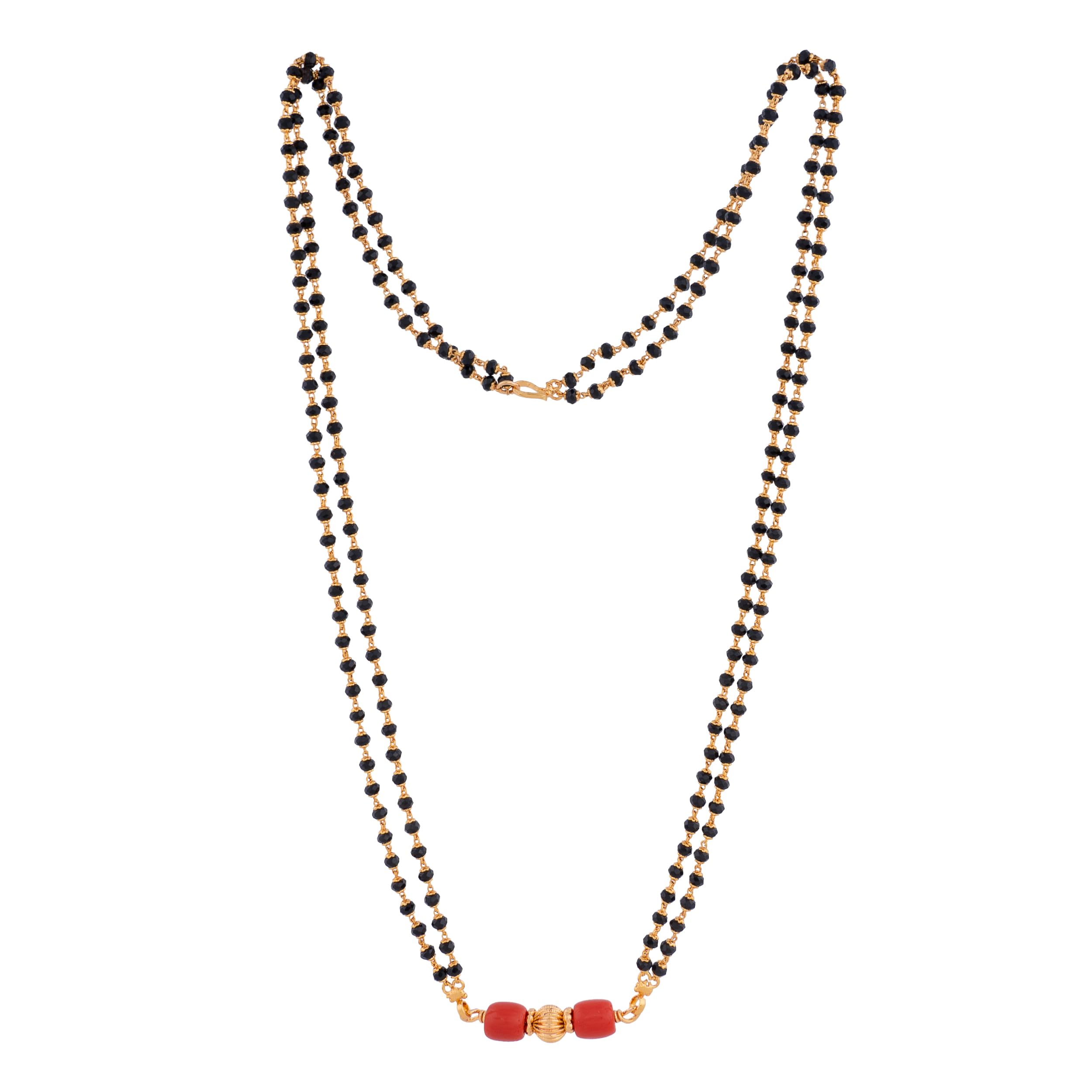 Black Crystal Mangalsutra 24" with single vati for women one gram gold No.1273-image-49