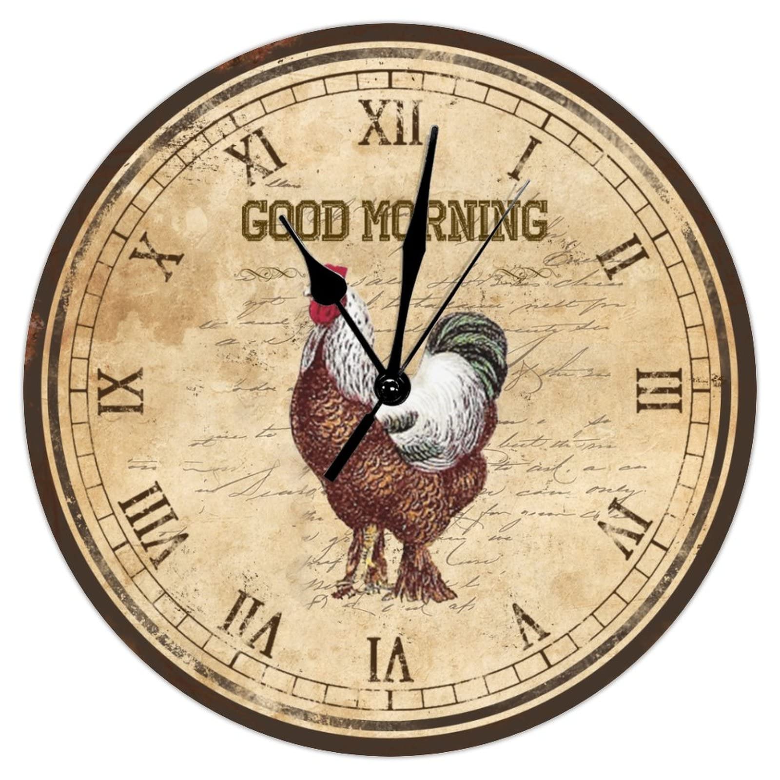 Horloge murale coq silencieuse en bois pour en finir avec le tic-tac nocturne