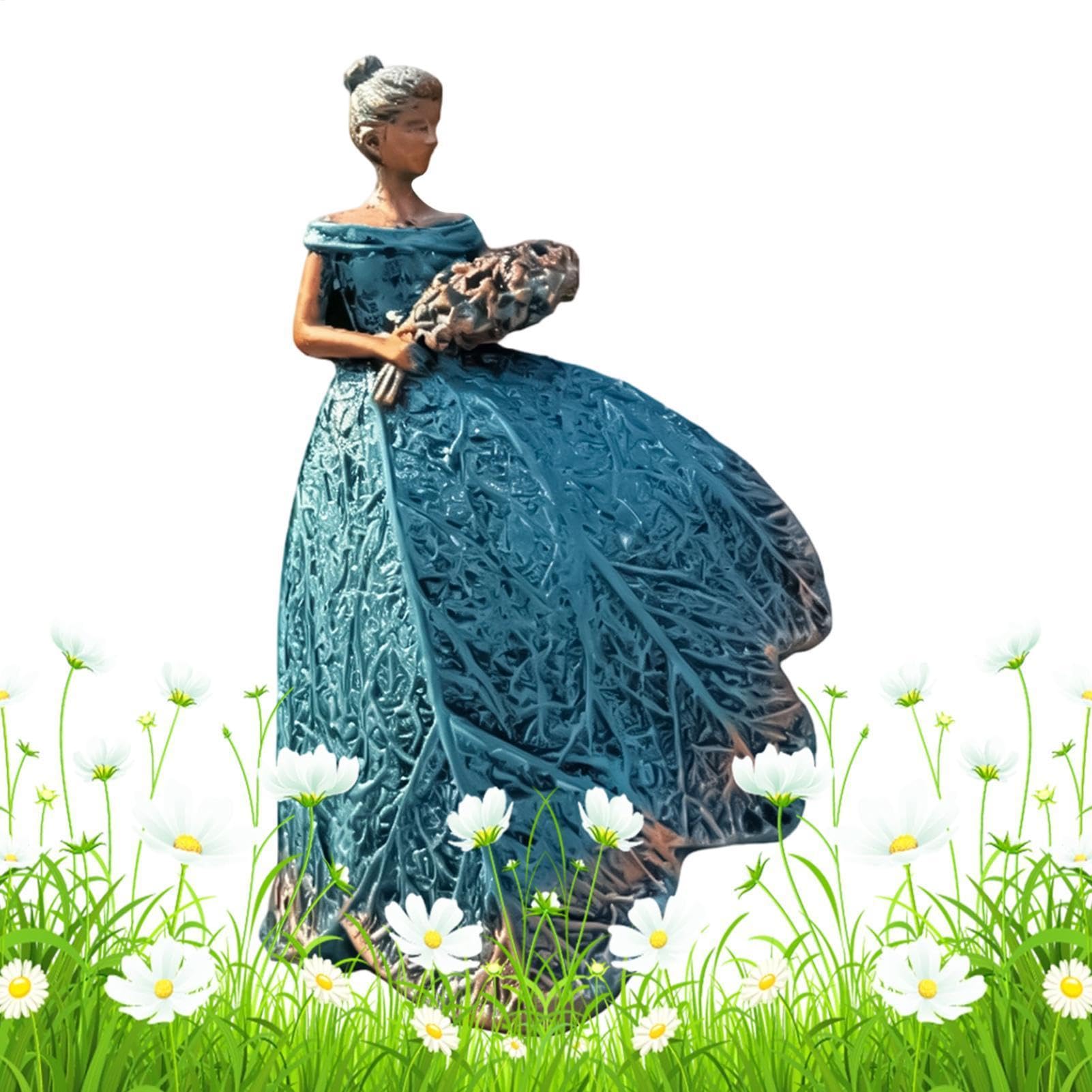 Figurines en résine pour jardin : la sculpture fille feuille idéale pour sublimer votre balcon