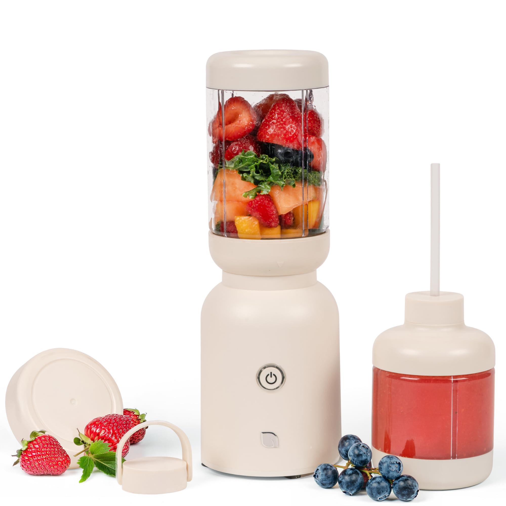 WILLOW Eco Series Warrior Blender, Compact Personal Blender for Smoothies, Shakes & Ice Crushing, One-Button-Operation Smoothie Maker, 600 Watt Base,