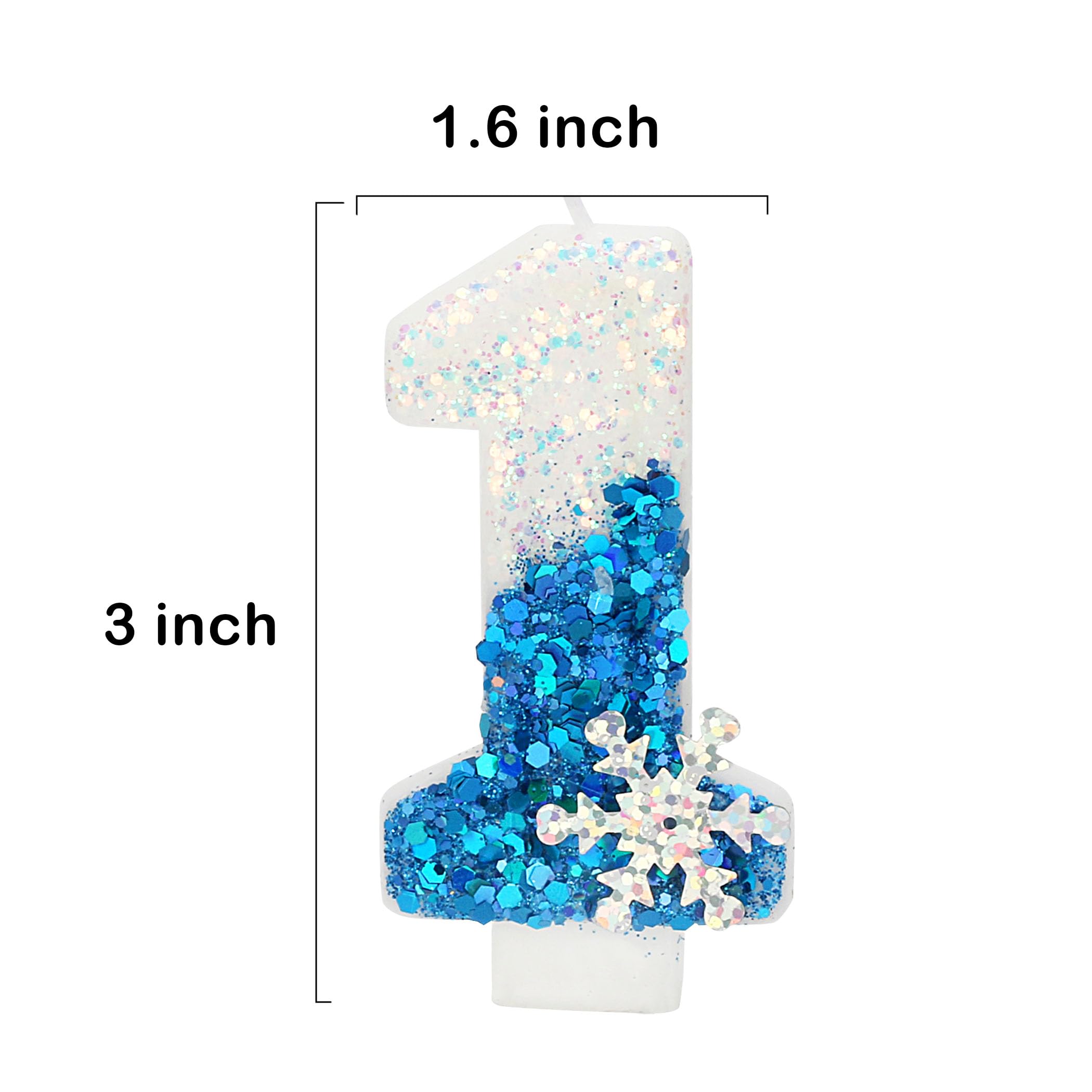 Velas de cumpleaños con temática de nieve, vela de 12 cumpleaños para suministros de fiesta, suministros de fiesta de cumpleaños de invierno, decoración de pastel de vela número 12 de 2.75 pulgadas