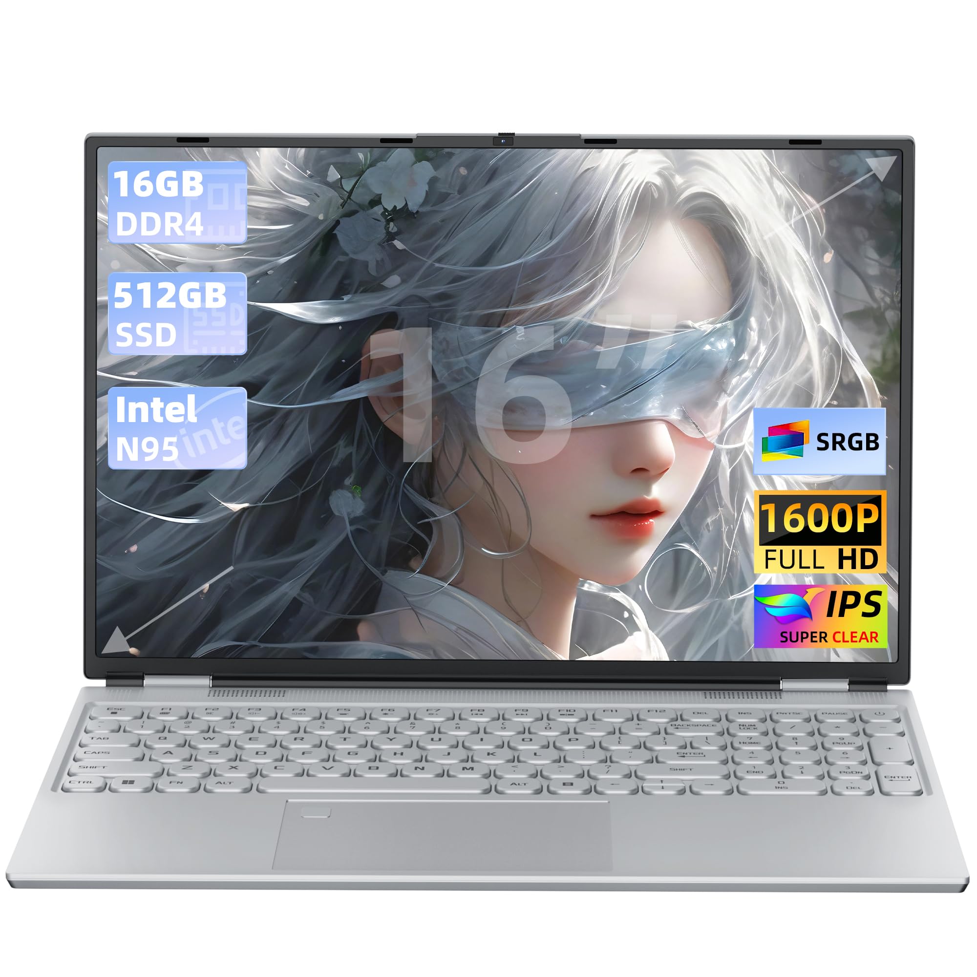 Amazon.co.jp: 16インチ2.5K FHD(2560x1600) IPS ノートパソコン【MS 