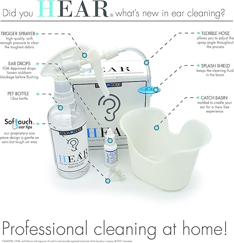 Miniatura 2 de Removedor de cera para oídos Hear de Equadose. Kit de eliminación de cera de oído de calidad superior para limpieza e irrigación de oídos.