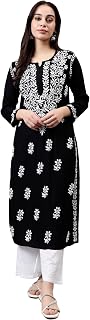 Seva Chikan Hand Embroidered Lucknowi Chikankari Rayon Straight Kurta for Women SCL4532 Price In India