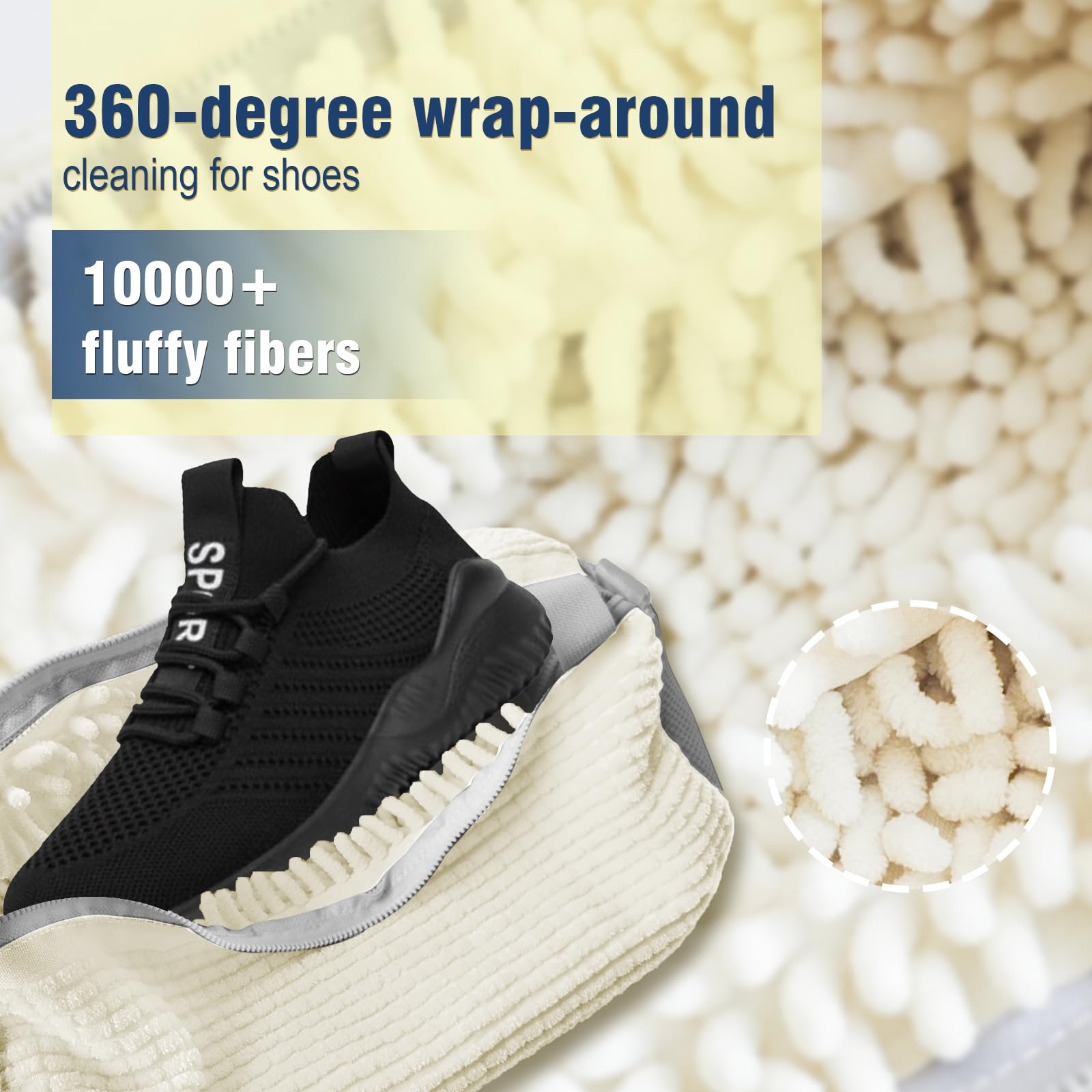 Shoe Washing Machine Bag, Trainer Sneaker Laundry Shoes Bag for Washing Machine Shoe Cleaning Bag Reusable with Zipper (White) - Image 3