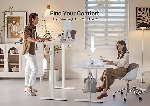 Miniatura 8 de YDN Escritorio eléctrico de pie de altura ajustable, escritorio de pie de 40 x 24 pulgadas con gestión de cables, escritorios de oficina en casa con