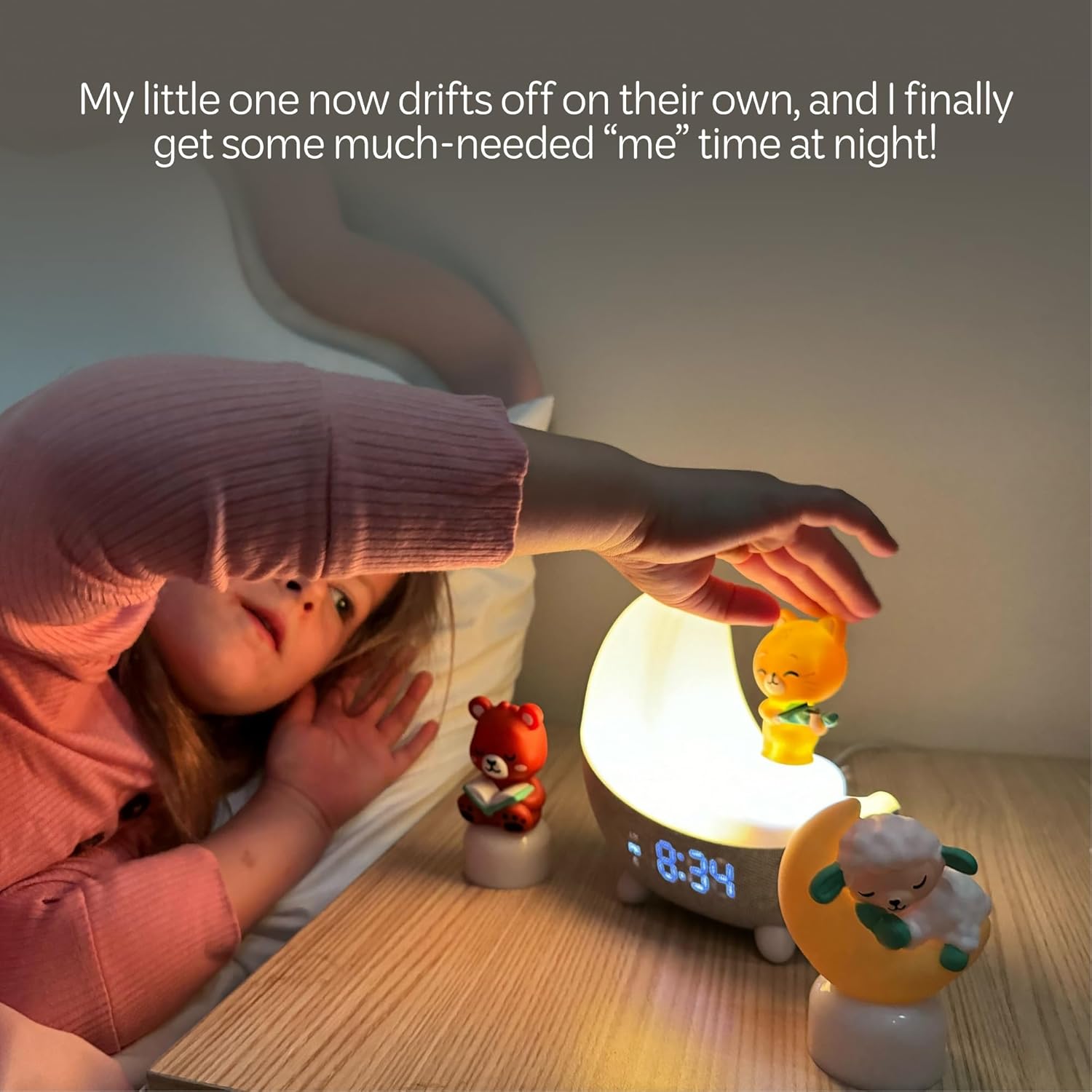Move2Play, Dozi Sound Machine | Cute Sleep Toy + Sound Machine | 3+ Hrs Thoughtfully Made Bedtime Content | Moonlight Night Light with Changing Colors | Gentle OK-to-Wake Wake-Up - Image 6