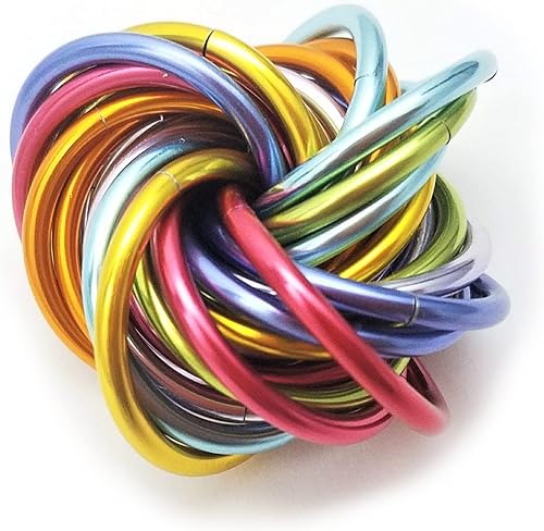 Miniatura 12 de Möbii Fidget Ball (MultiColor): Quiet Mobius ADHD Anxiety Stim Stress Relief Toy Tool for Home Travel Office or Desk (Small, Full, Pink Blue Silver)