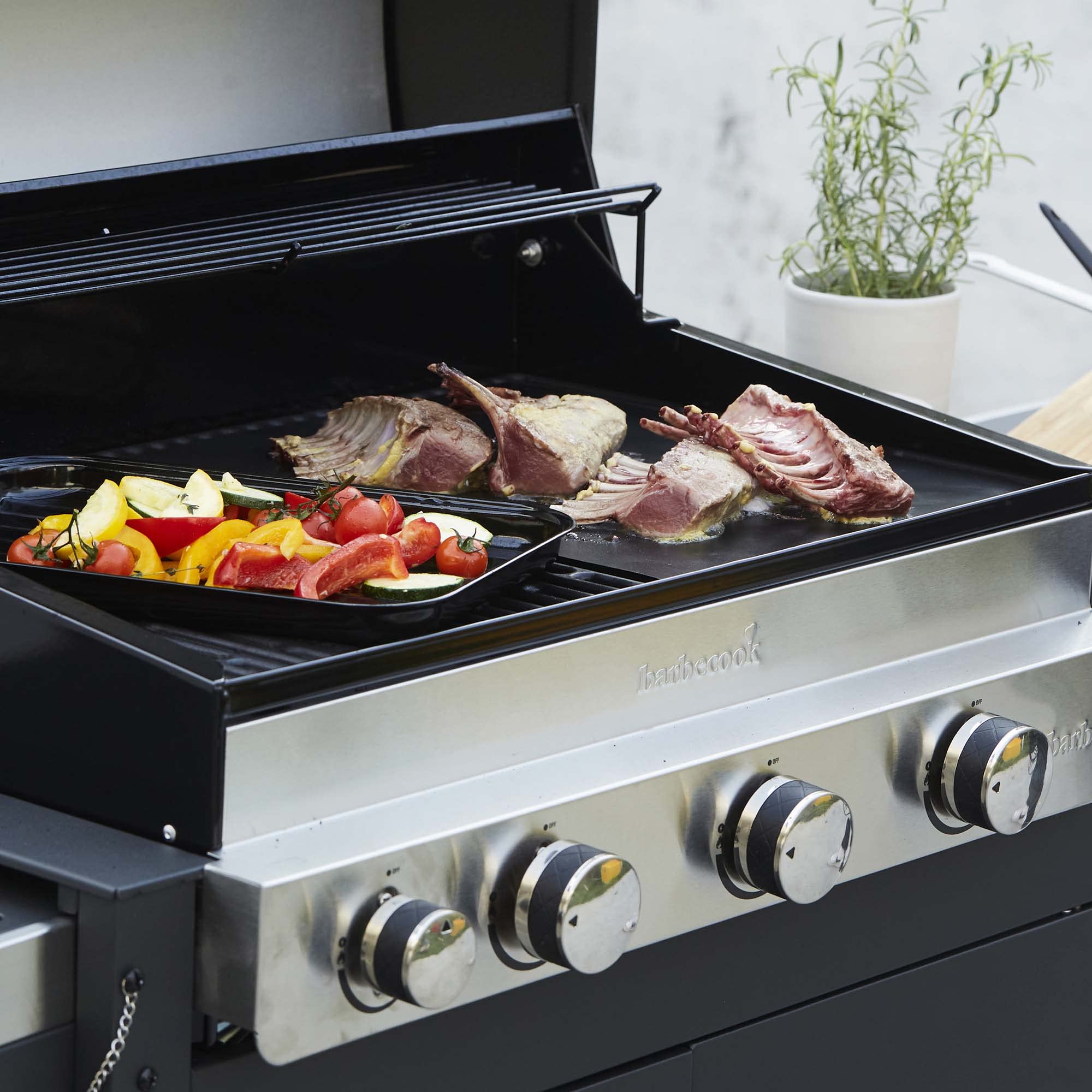 barbecook Wiederverwendbare Grillschale, smoker und gasgrill zubehör, schwarz, rechteckig, 34.5x24x3cm, 1 - Pack (Packung mit 2)
