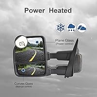 Vista 5 de espejo para remolque para Ford F150 Pickup Truck 2015 2016 2017 2018 2019 2020, luces de señal de giro LED, sensor de temperatura, desempañado