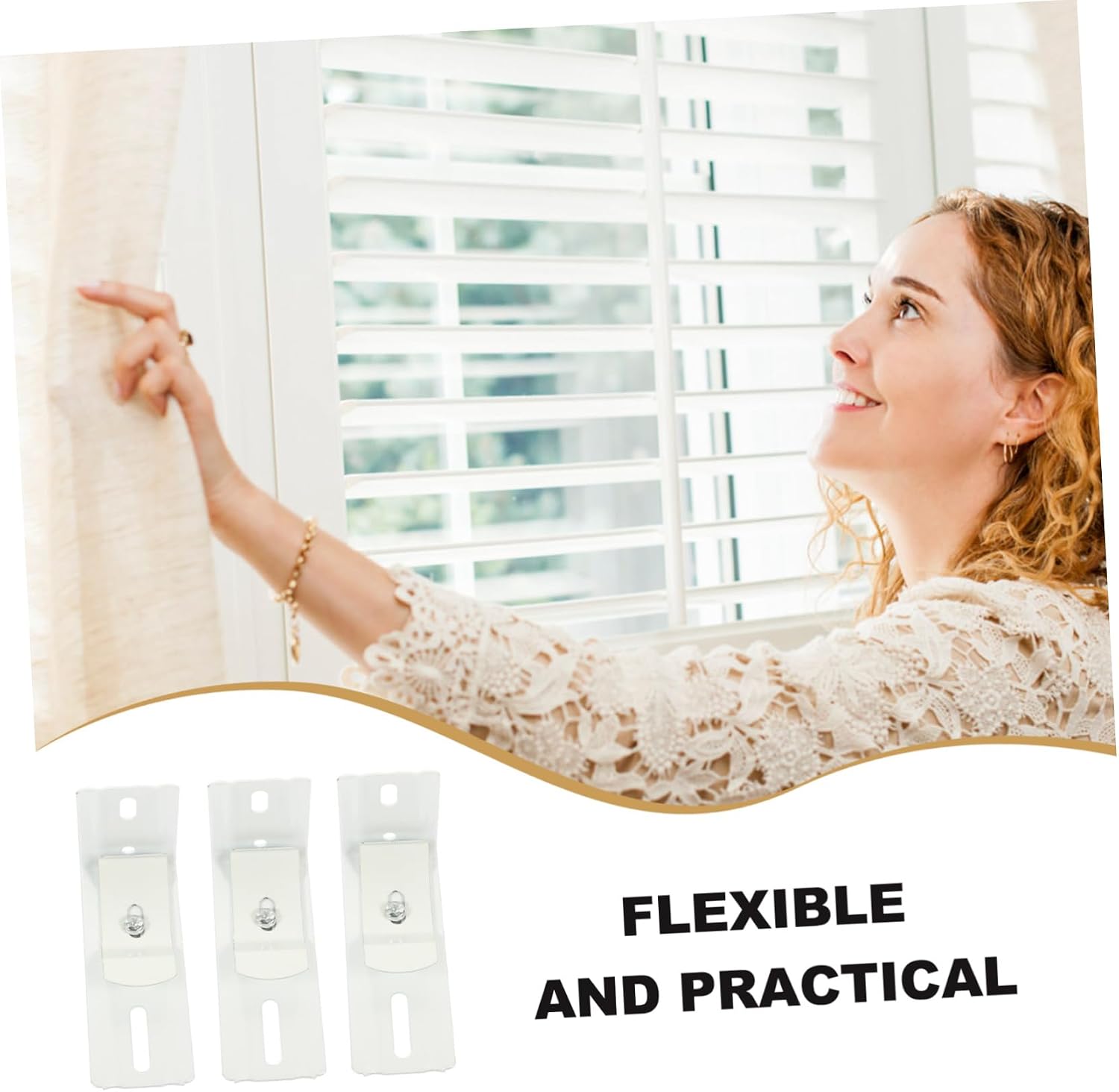 3Pairs Vertical Blind Bracket Curtain Track Mounting Holders for Headrail Installation Lightweight Flexible Design for Easy Setup