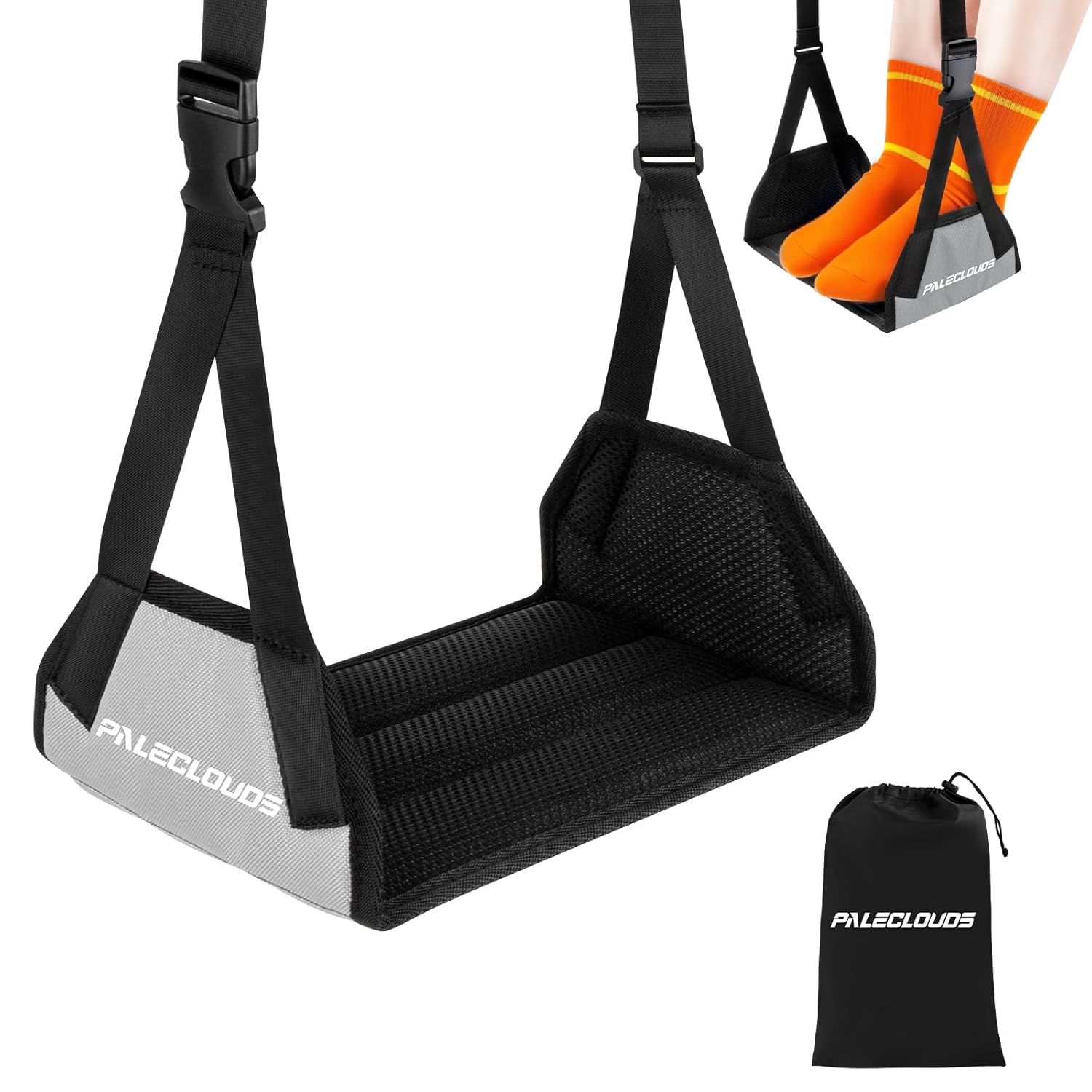 Foot Hammock for Plane Travel No Collapse Thickened Bamboo Airplane Foot Rest for Long Flight Desk Foot Hammock