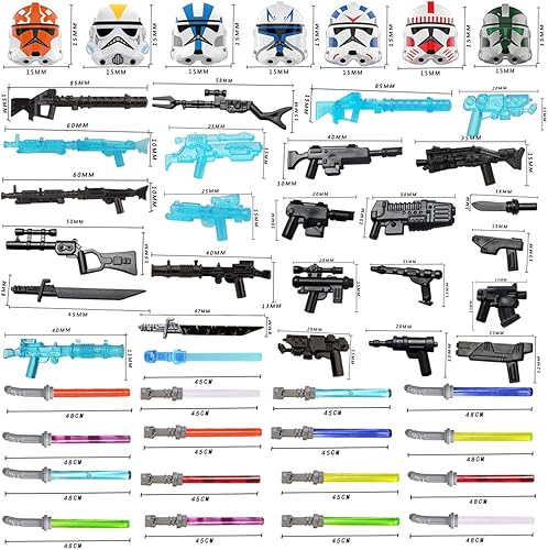 Miniatura 2 de Kit de armadura y armas de minifiguras militares para el ejército de Star Wars, set de armas y accesorios compatibles con las principales marcas de