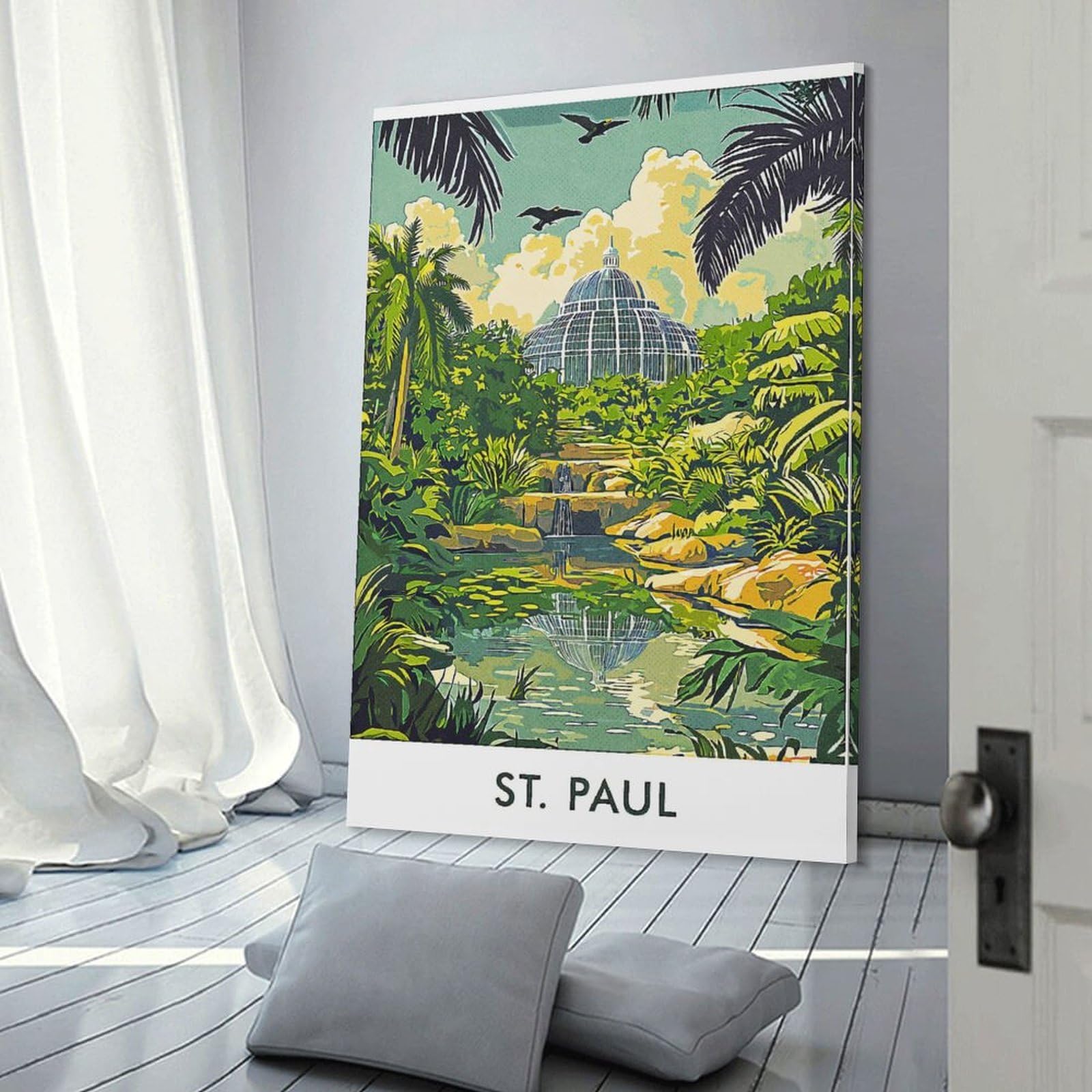 Junmoney St. Paul Botanical Garden Home Decor Wall Art, 20x30inch(50x75cm), for Lounge, Bedroom Or Personal Spaces, Thoughtful Wall Decor for Art Lovers