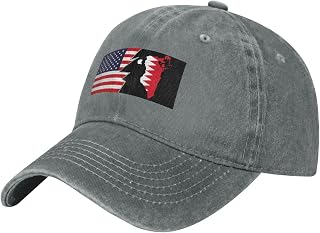 Vintage Bahrain Terrain Map and America Baseball Cap for Men Women Adjustable Cotton Dad Hats