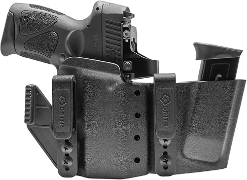 GRITR IWB Appendix Carry Kydex Right/Left Hand Gun Holster Compatible with Taurus G2c/G2s/G3c/G3x w/Magazine Holder, Optic Cut, Open Bottom, Adjustable Retention & Cant