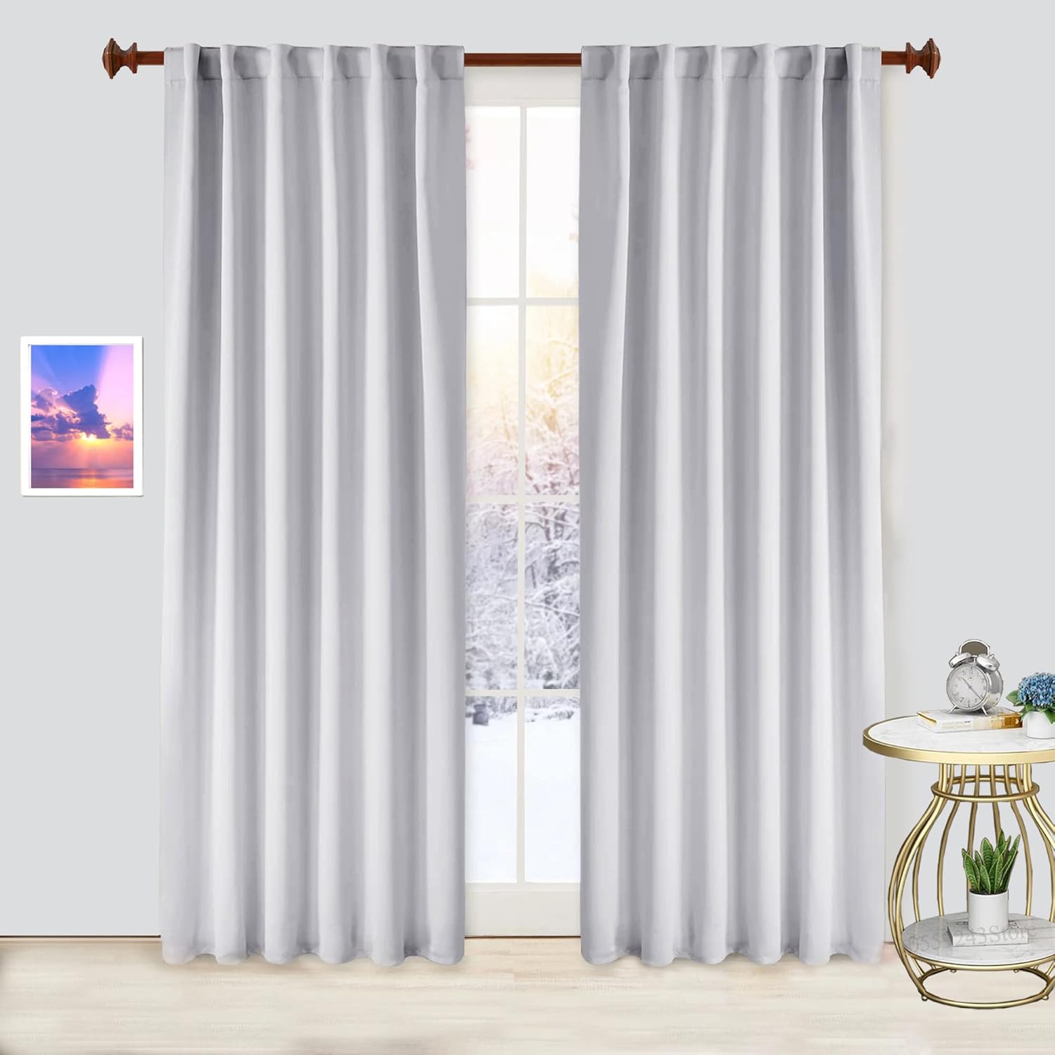 Archu Sheets Back tab Semi Blackout Window Curtain Panels & Drapes Hall Dinning Living Thermal Insulated 100% Polyester Cotton (Pure White, 84 Inch by 54 Inch- 1 Panel)