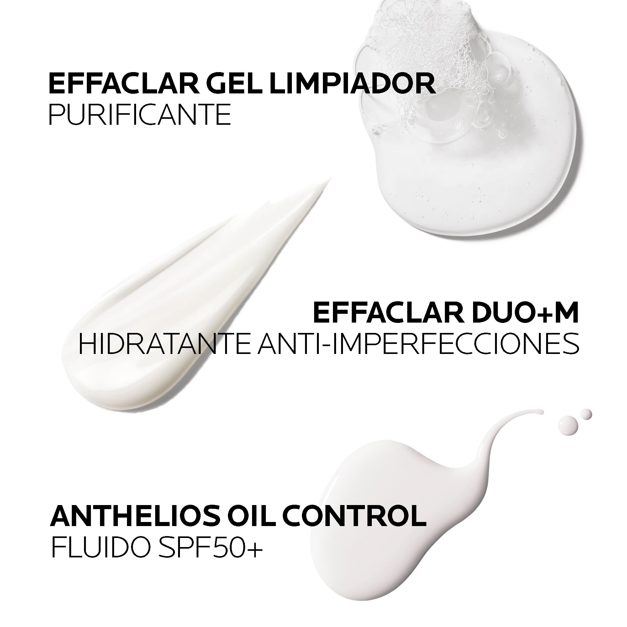 La Roche-Posay Effaclar Gel Limpiador Espumoso 400 ml + Effaclar Duo+M Tratamiento Anti-Imperfecciones 40 ml + Anthelios Uvmune 400 Fluid Oil Control