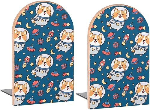 Miniatura 9 de Sujetalibros decorativos de madera para estantes, habitación de los niños, oficina en casa, tapones de libros para revistas, libros, DVD, 1 par2