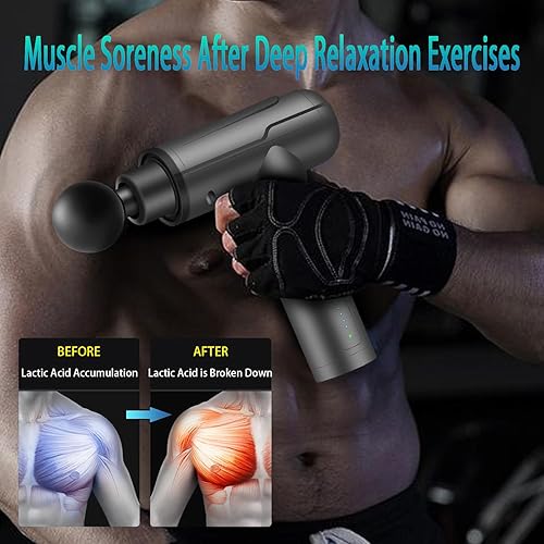 Miniatura 4 de Pistola de masaje de tejido profundo, pistola eléctrica de masaje muscular de espalda, masajeador de cuello para aliviar el dolor, masajeador de