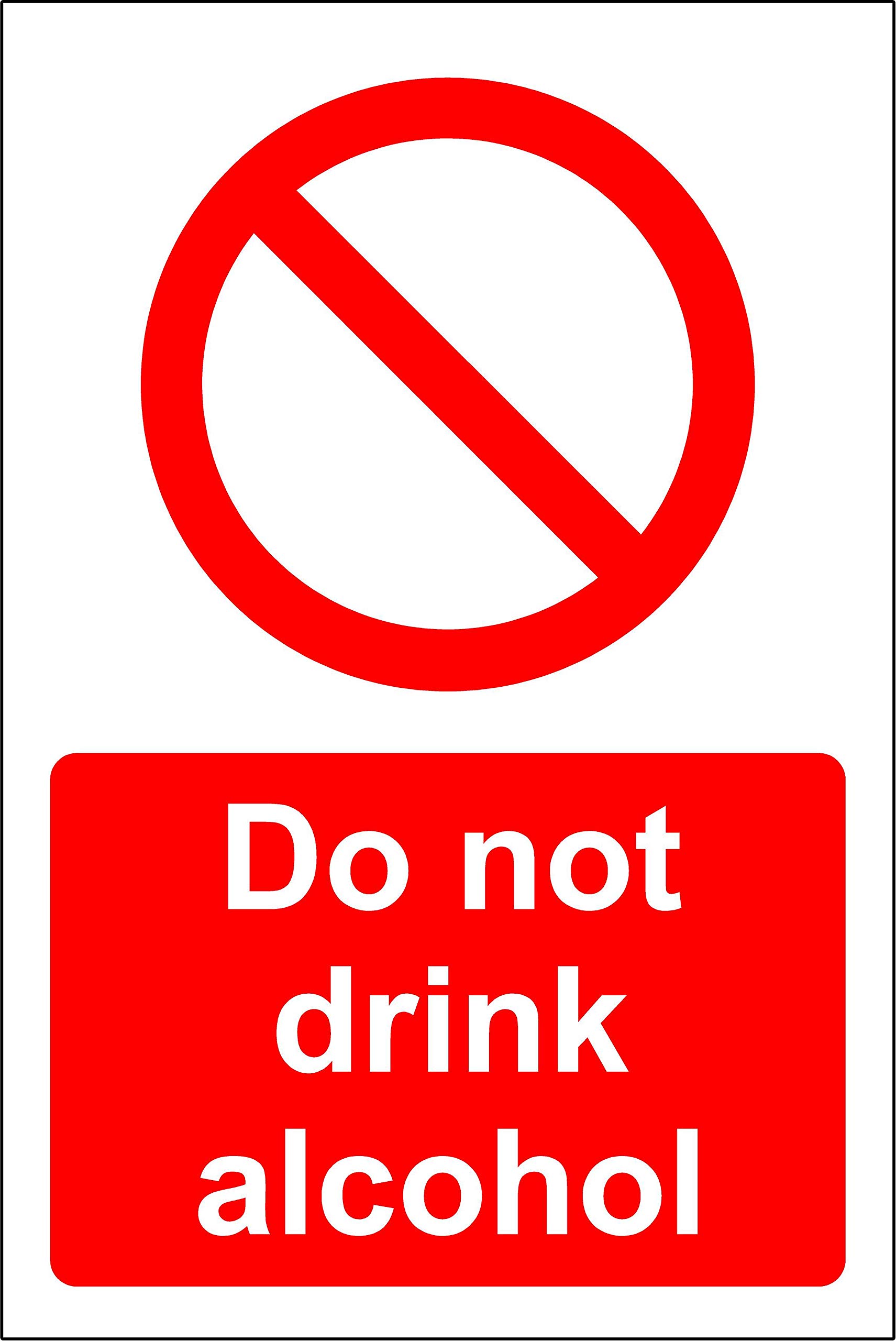 Kpcm Display Ltd Do Not Drink Alcohol Safety Sign - Self Adhesive Sticker 150Mm X 100Mm