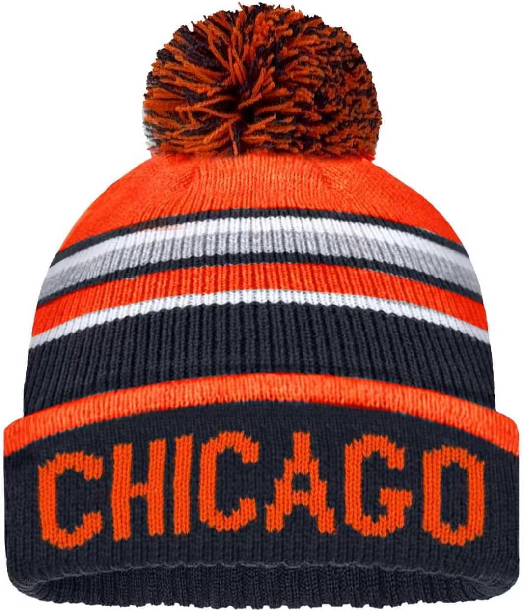 Vintage Cuffed Knit Beanie with Pom-Pom – Winter Hat Skull Warm Thick Cap for Men, Women & Fans