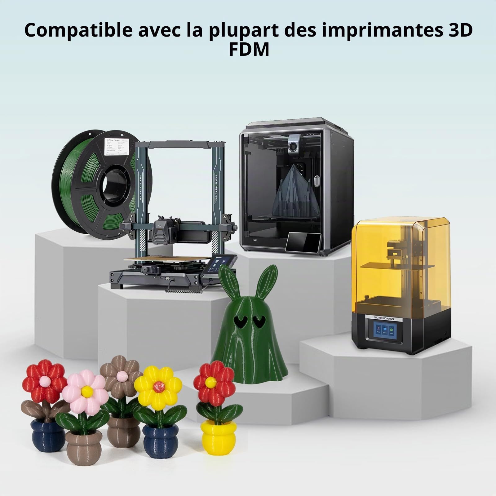 IEMAI PETG Filament 1.75mm 12Kg, Noir/Blanc/Rouge/Orange/Jaune/Rose/Peau/Marron/Argent/Vert Militaire/Bleu Marine/Chocolat, PETG Filament Pour Imprimante 3D, Précision Dimensionnelle +/- 0.02mm