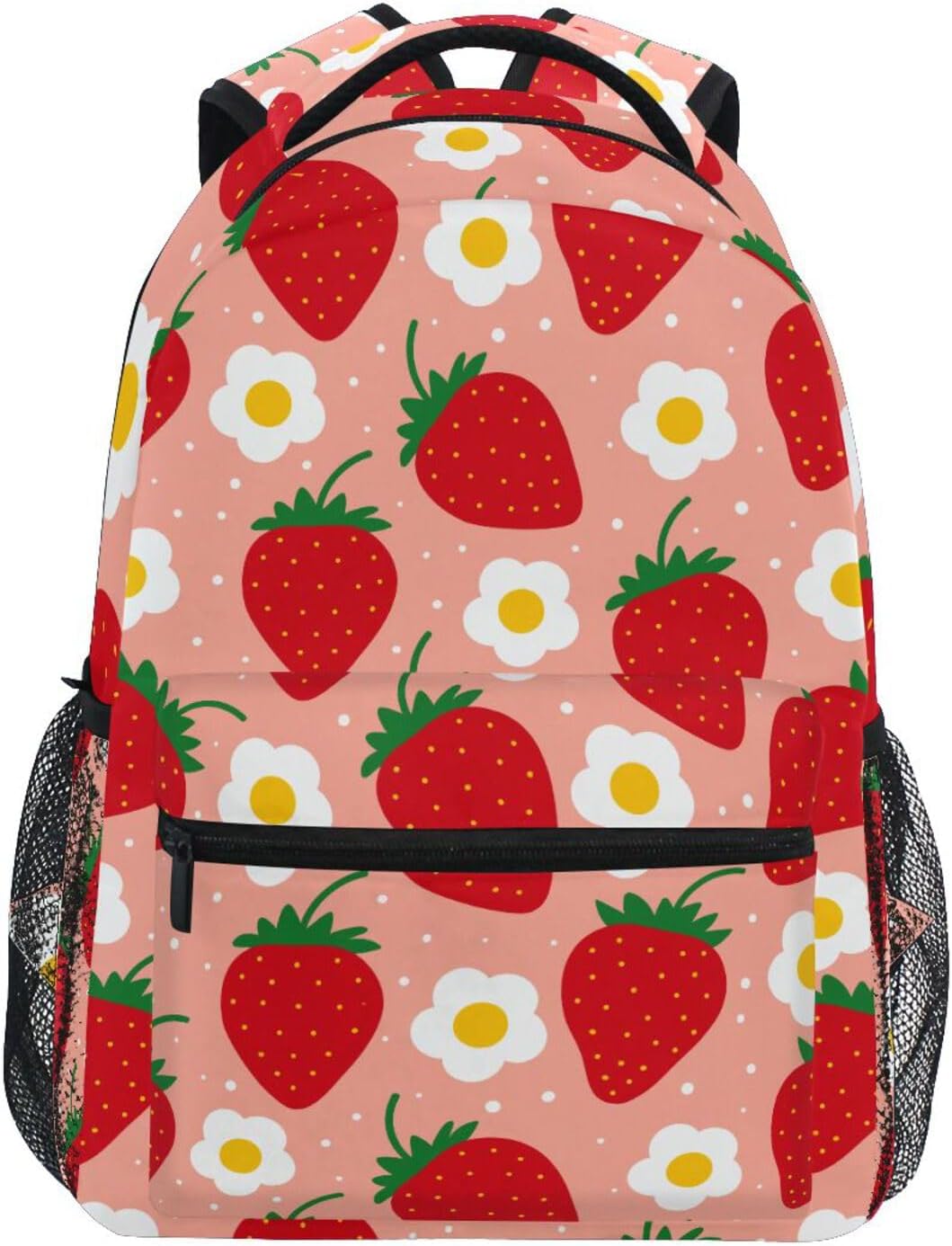 Cute Strawberry Kids Backpacks for Girls Boys Teenager,BookBags Back to School Bag,Lightweight Travel Daypack Laptop Backpack,Elementary Primary Middle School Bags for Age 6-12