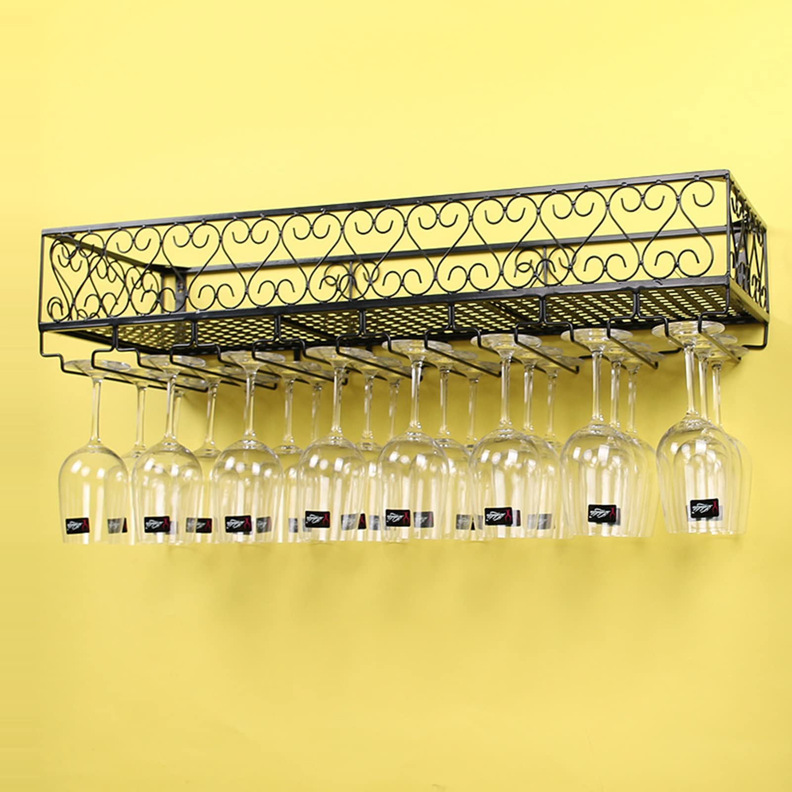 Support mural pour verre à vin en fer forgé au design épuré contemporain