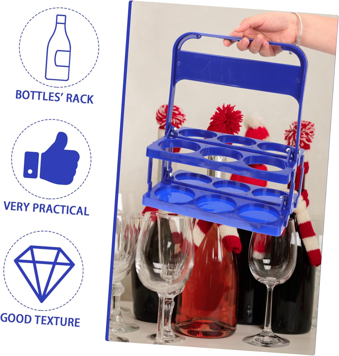 2Pcs Folding Beer Bottle Rack Versatile Wine Holder for Ktv Bars Space Saving Design Smooth Finish for Kitchen Organization and Countertop Storage