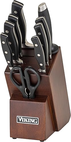 Viking Culinary - Juego de cubiertos forjados con bloque, 10 piezas