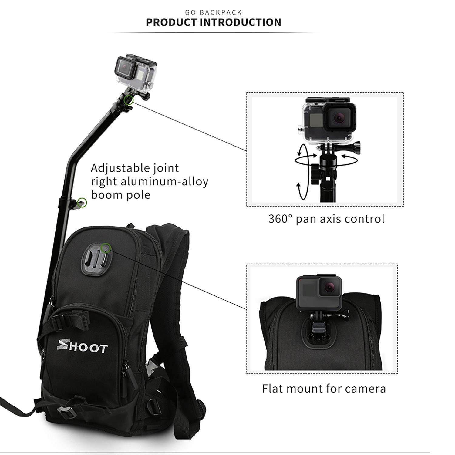 gopro backpack pole mount