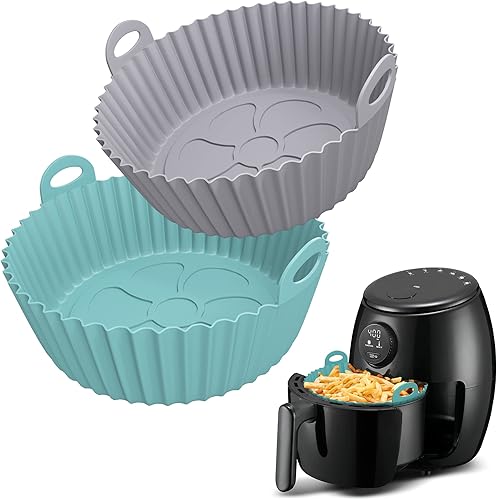 Paquete de 2 forros de silicona para freidora de aire, de 3 a 5 cuartos de galón