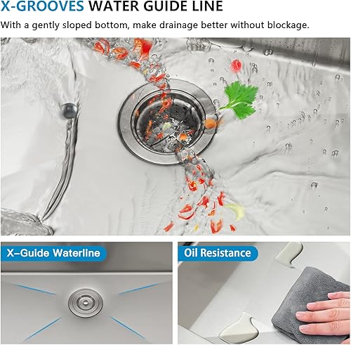 Miniatura 25 de Fregadero de lavandería de 25 x 22 pulgadas, montaje superior, acero inoxidable T304, calibre 16, 12 pulgadas de profundidad, fregadero individual