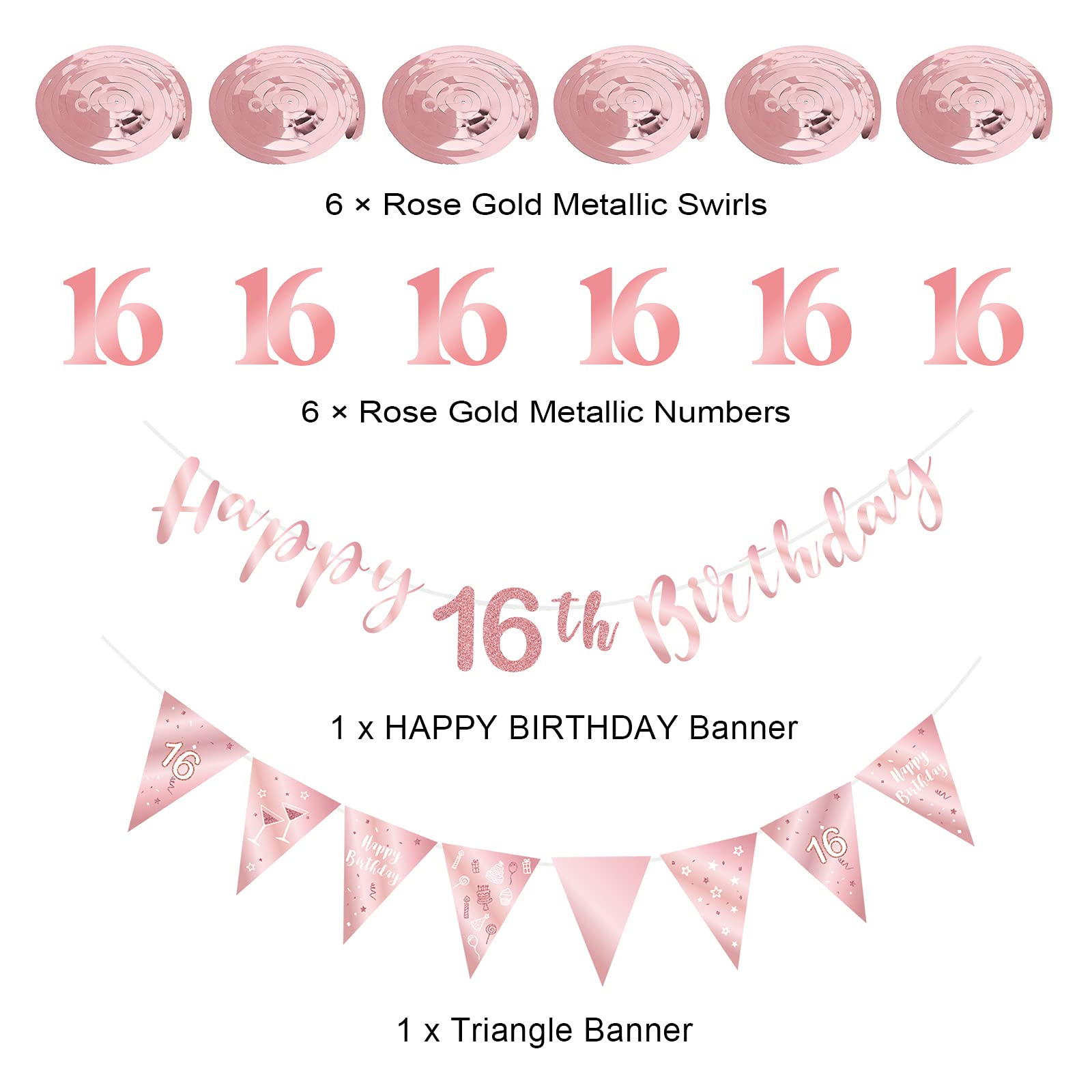 Omrel Decorazione per 13° compleanno in oro rosa per