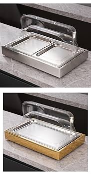 ビュッフェサーバー　冷前菜用　ステンレス製フードディスプレイ 7コンパートメント ステンレス製フードプレート ビュッフェサーバー フード