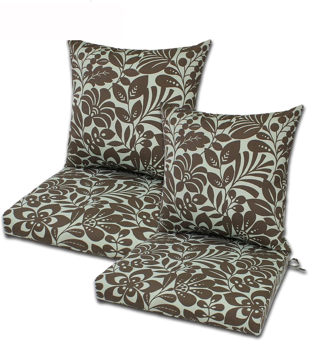Comfort Classics Set of 2 Outdoor Deep Seat Cushions (2 Seats; 2 Backs) Seat:21x21x3; Pillow Back:21x21x6. Polyester Fabric Ruby Lagoon Inc.