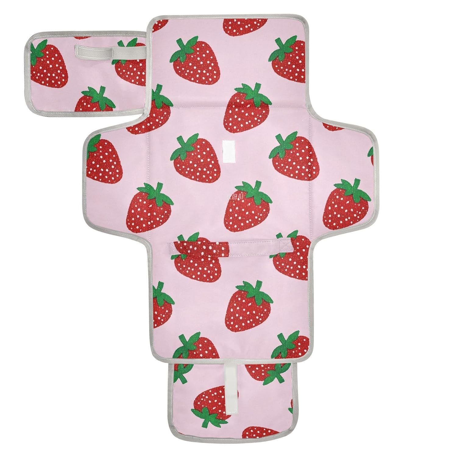 Fake Glitter Cartoon Strawberry Pink Reusable Changing pad for Baby with Tissue Pocket Portable Baby Changing pad for Girl & Boy cambiador de pa?ales para Bebes