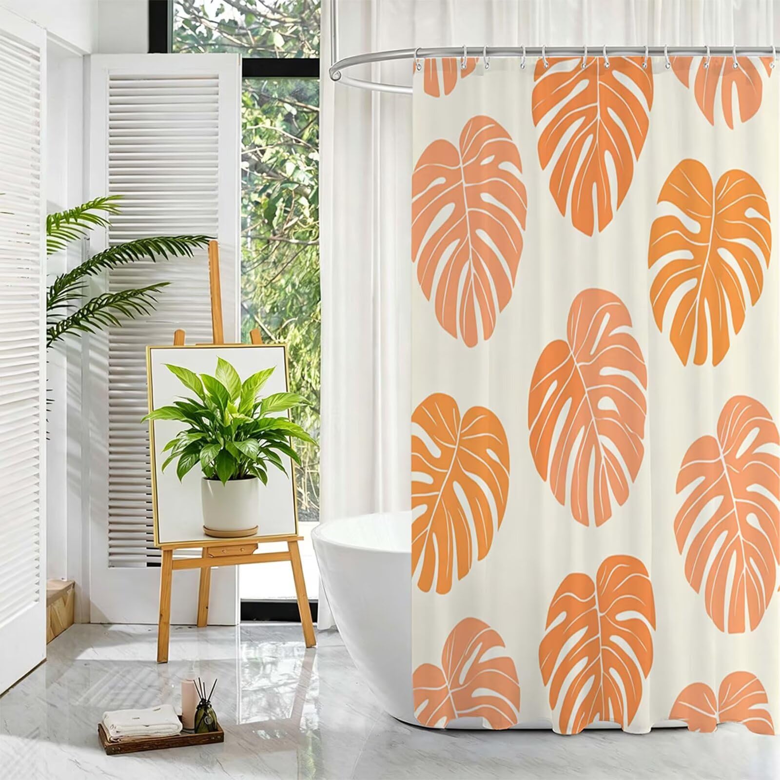 Beige Duschvorhang, 240x200cm Duschvorhang Badewanne L-40