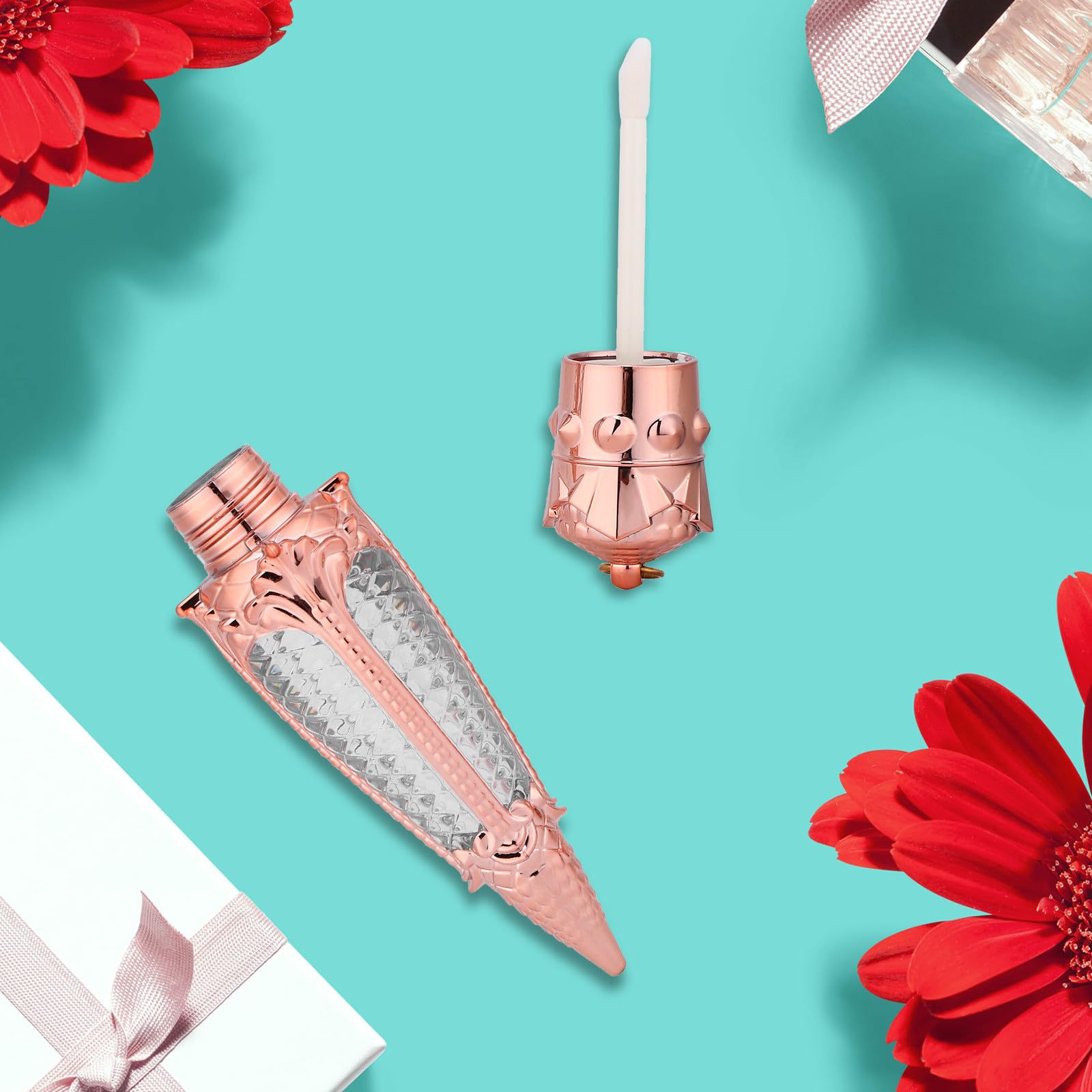Tubo de Brillo de Labios Vacío 5ml Plástico Mini Diseño Rábano 10 Piezas | Contenedor Compacto, Cierre Antifugas, para Muestras DIY y Uso Diario, Formato Portátil