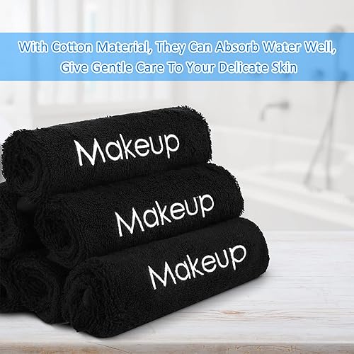 Miniatura 4 de Toallas de maquillaje reutilizables de 13 x 13 pulgadas, toallas de maquillaje de algodón suave absorbente de agua, toallas faciales para el cuidado