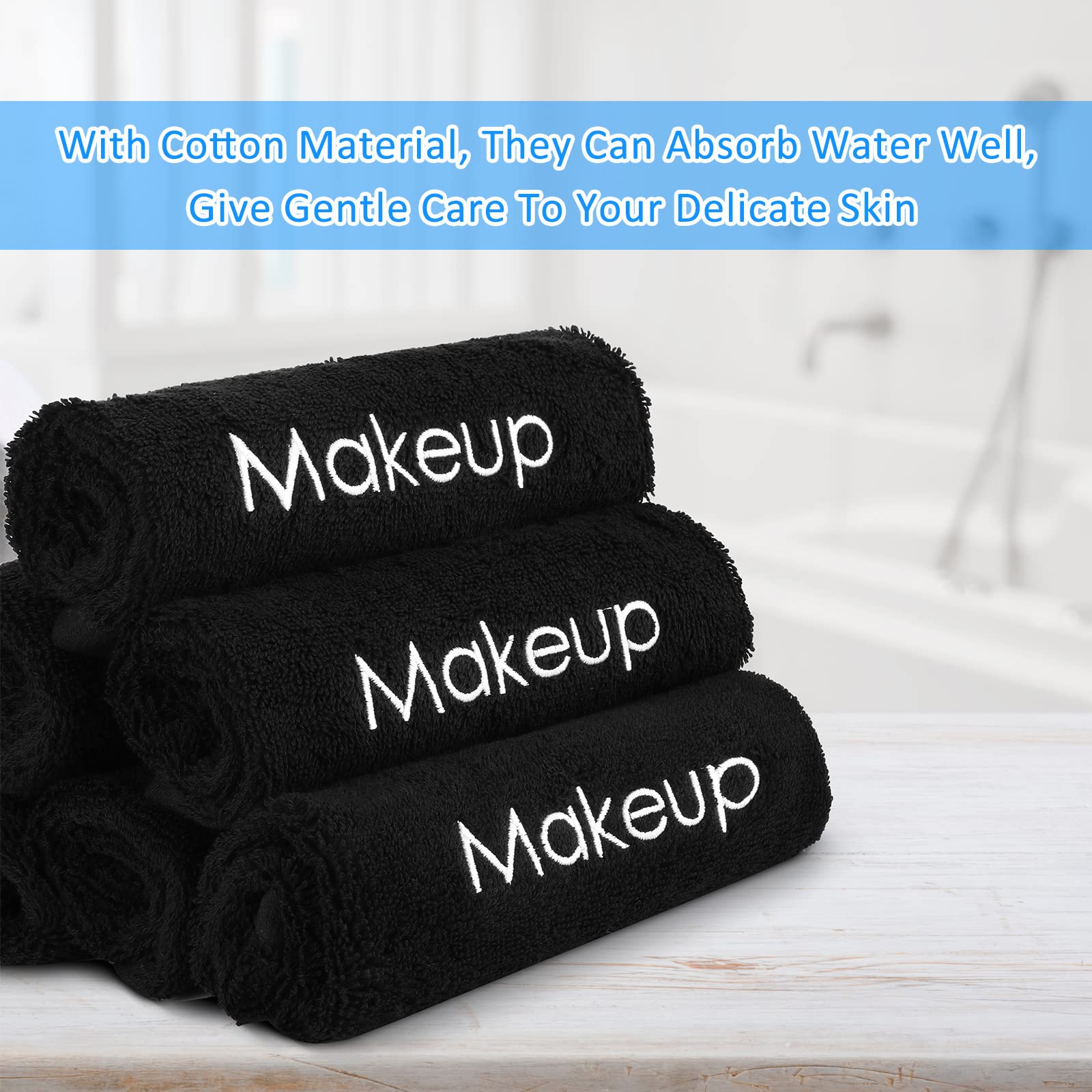 Paños de maquillaje reutilizables de 13 x 13 pulgadas, paños de limpieza facial, toallas de maquillaje de algodón suave, absorbente de agua, toallas faciales para el cuidado de la piel de las mujeres,
