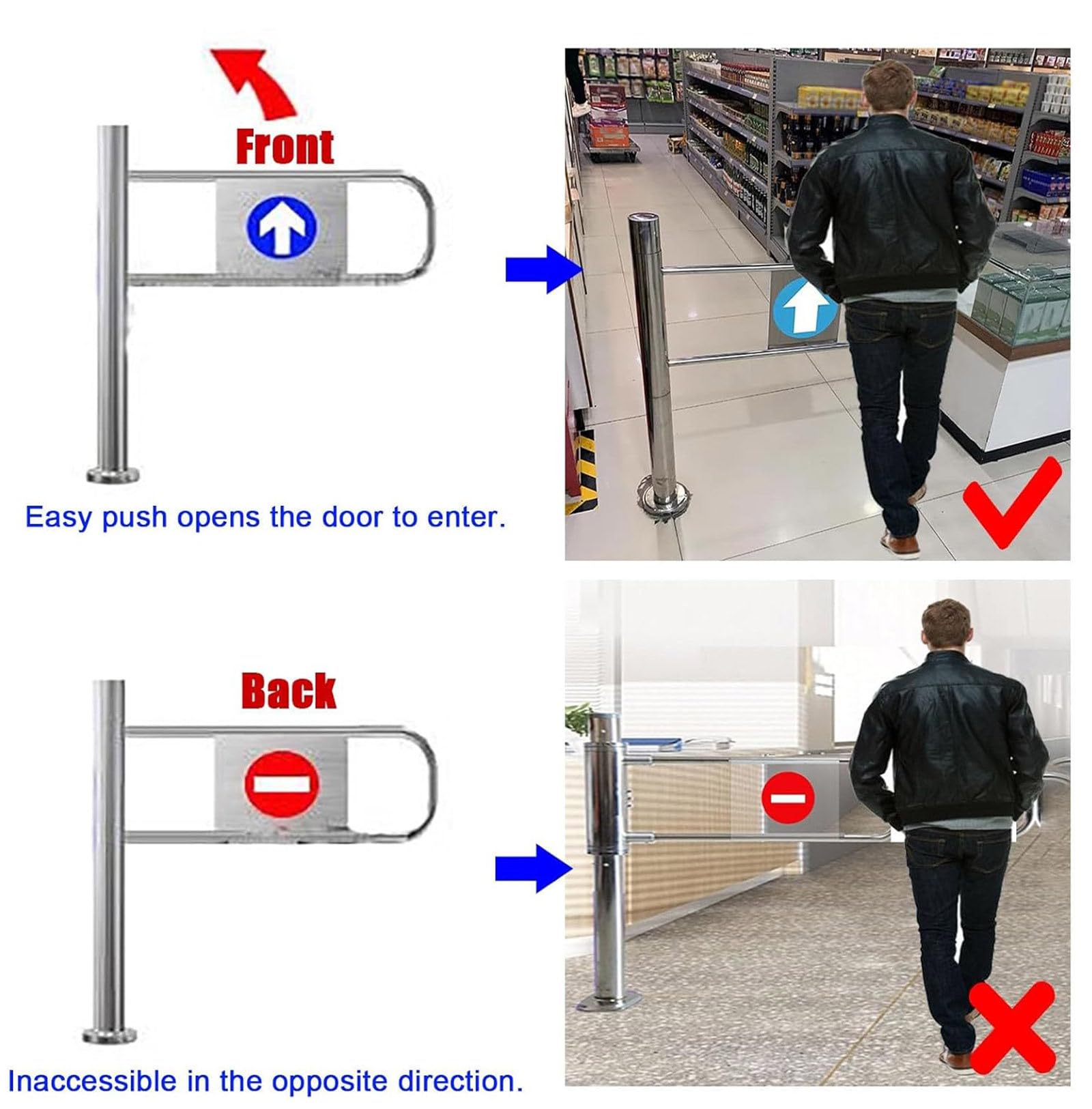 Industrial & Commercial Safe Ber - Puerta oscilante automática con cierre ng - Diseño universal para mejorar el control de acceso y seguridad