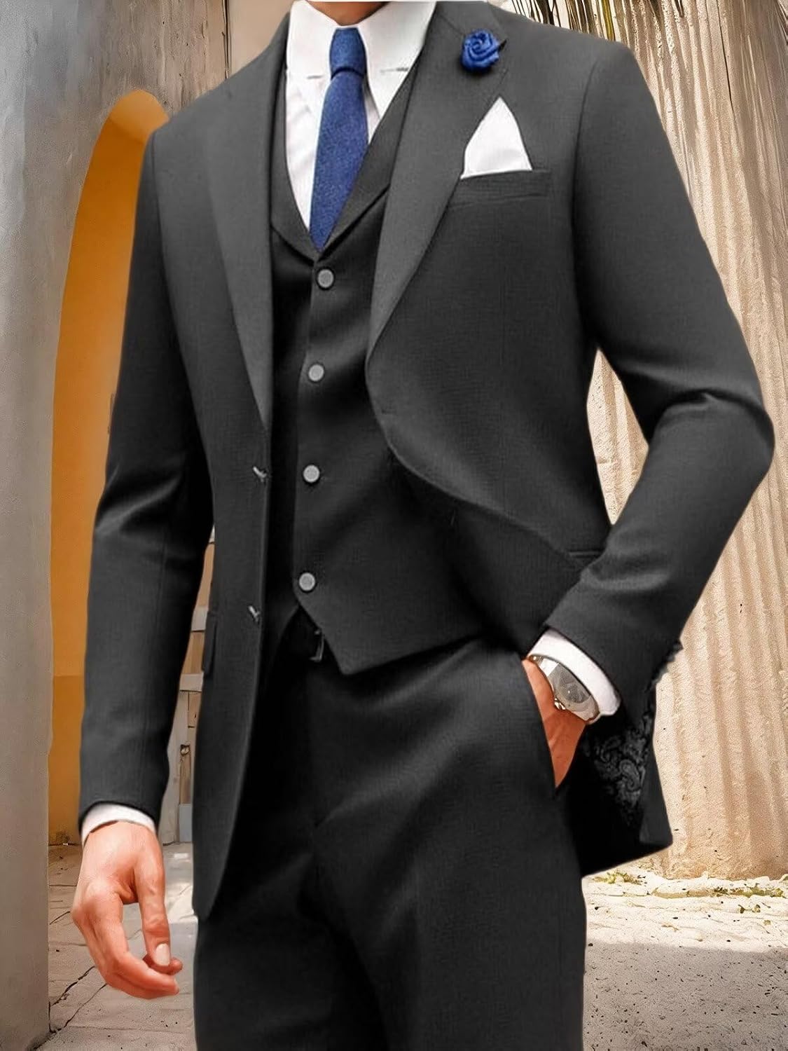 Boys Suit Slim Fit 3 Pieces Formal Suit Kid Tuxedo Dress Notch Lapel Blazer Vest Pants Wedding Party Prom for Boys