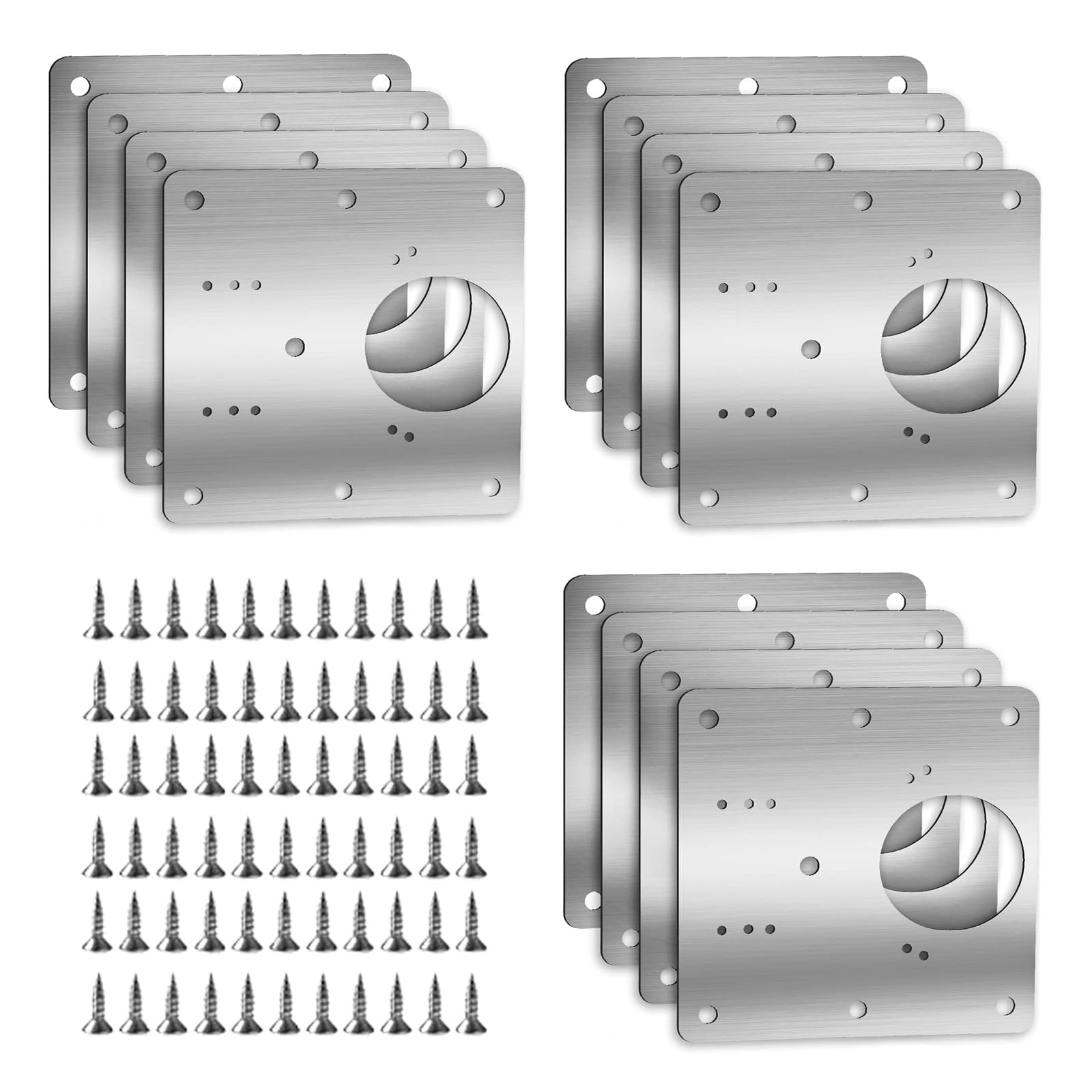 12 Pack Cabinet Hinge Repair Kit, Hinge Fixing Plates for Kitchen, Stainless Steel Hinge Repair Plate, Cupboard, Locker, Cabinet Doors