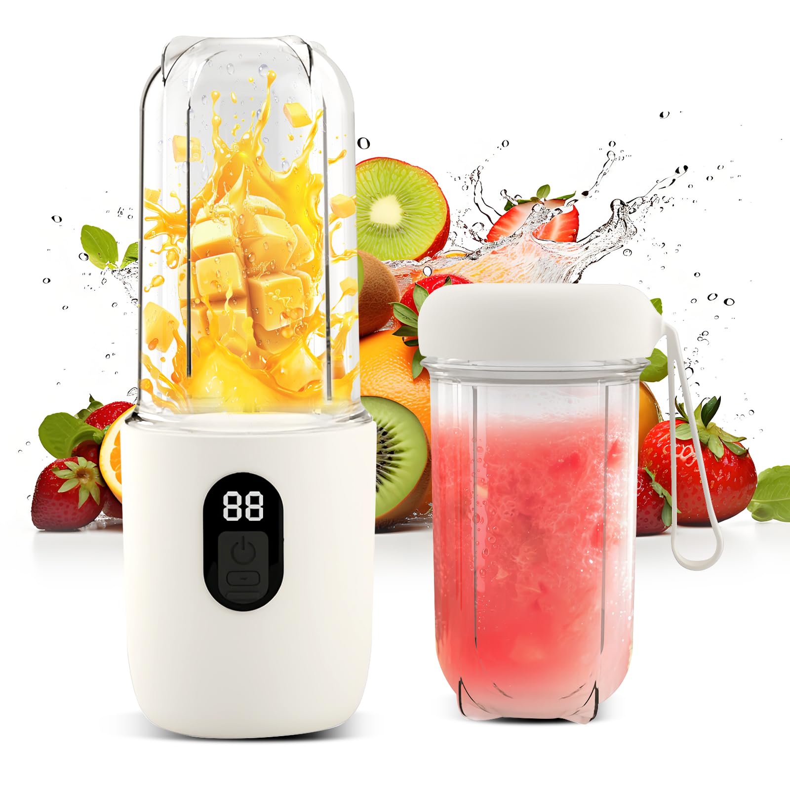 RoserRose Blender Portable 500ml - Presse-Agrumes Électrique Sans Fil Rose