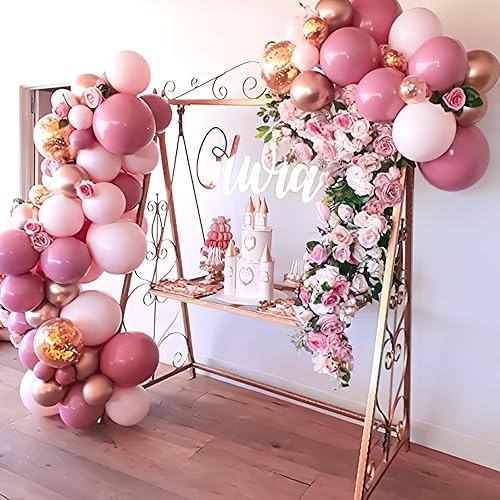 Miniatura 3 de PartyWoo Globos rosados, paquete de 100 globos de 12 pulgadas de ópera malva, globos rosa lila, globos rosa pálido y globos de oro rosa, globos para