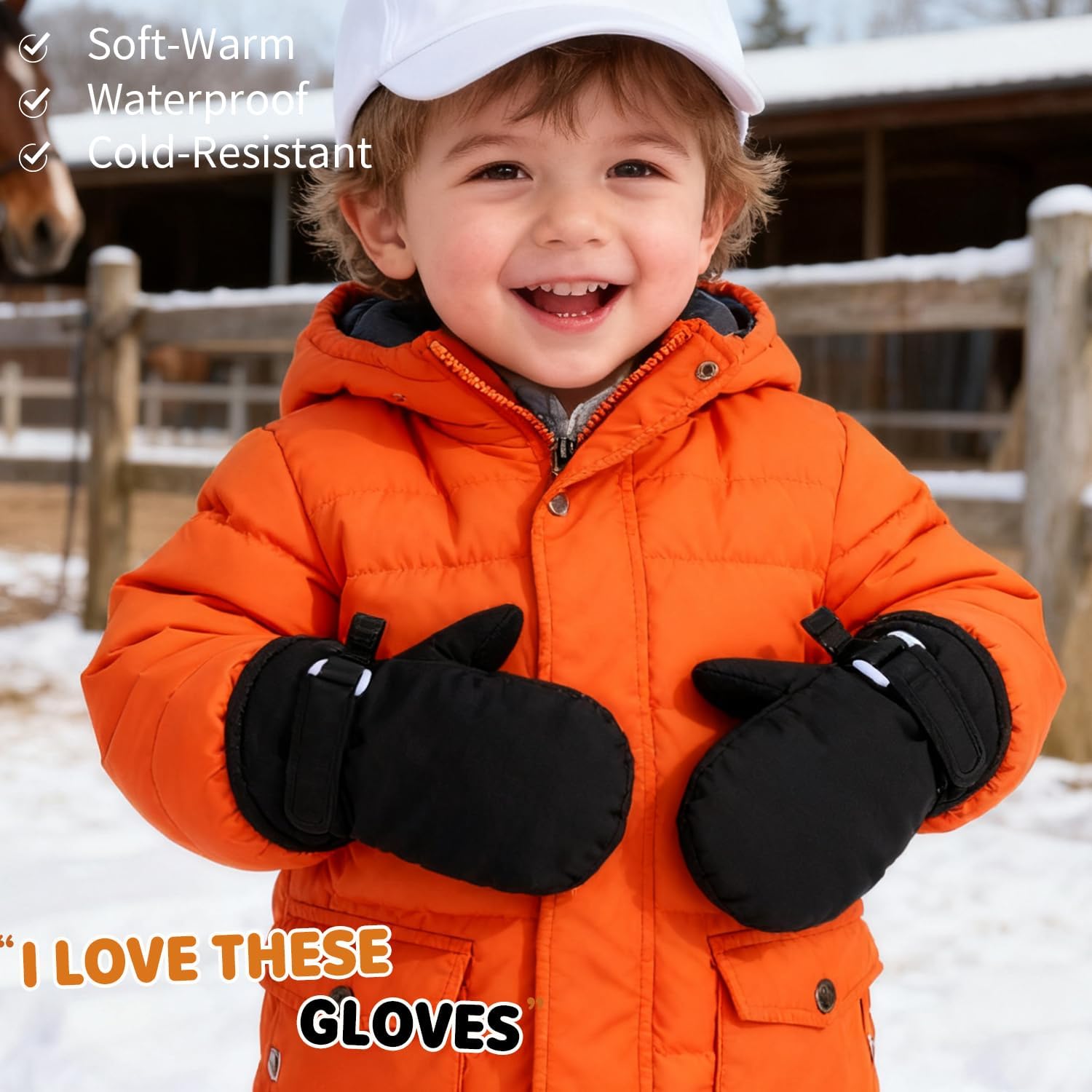 Fleece Lined Mittens for Baby Boys Girls,Infant Toddler Kids Winter Gloves Mittens for Children