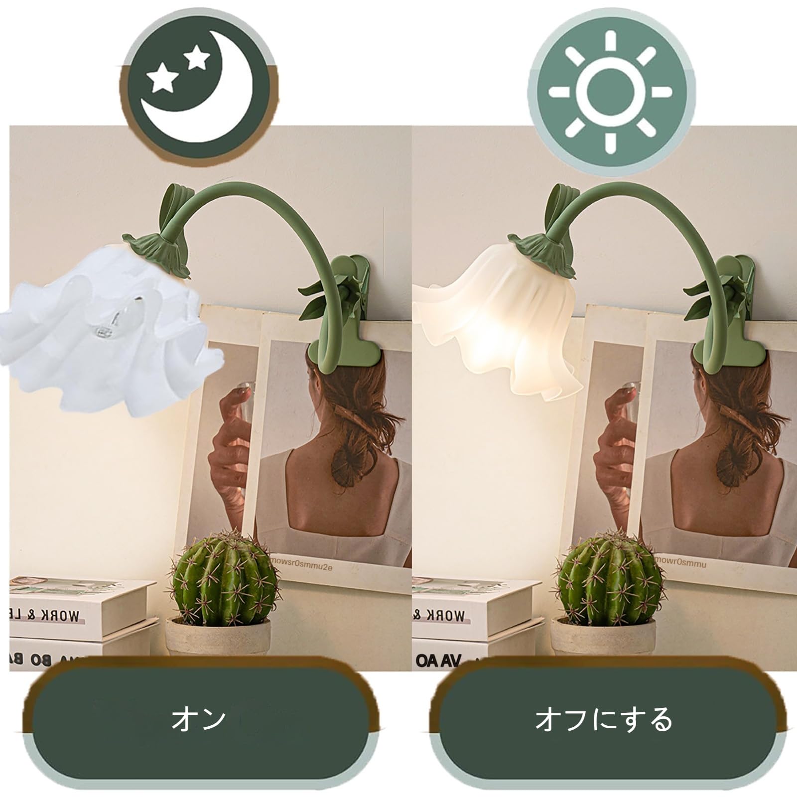 Amazon.co.jp: デスクライト花テーブルランプフラワーデスクランプ