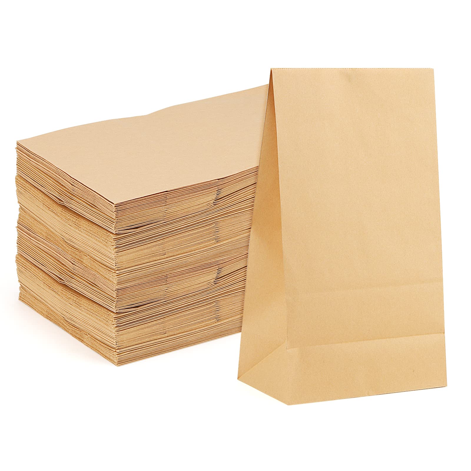 Joikit Brown 100 Pack Large Kraft Paper Bags - 32 X 18 X 11Cm Sandwich Lunch & Grocery Food Bags For Birthday Party & Wedding